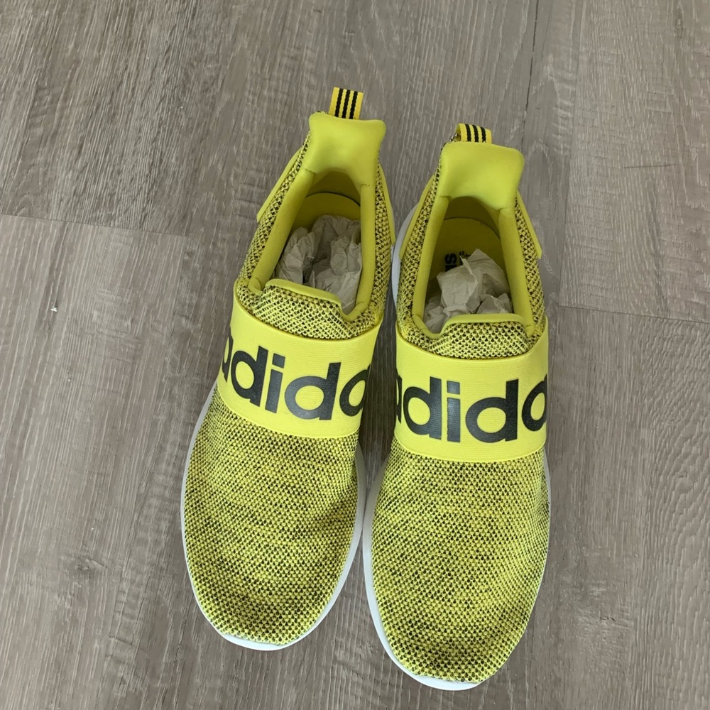 Adidas slip on sneakers neon yellow size9